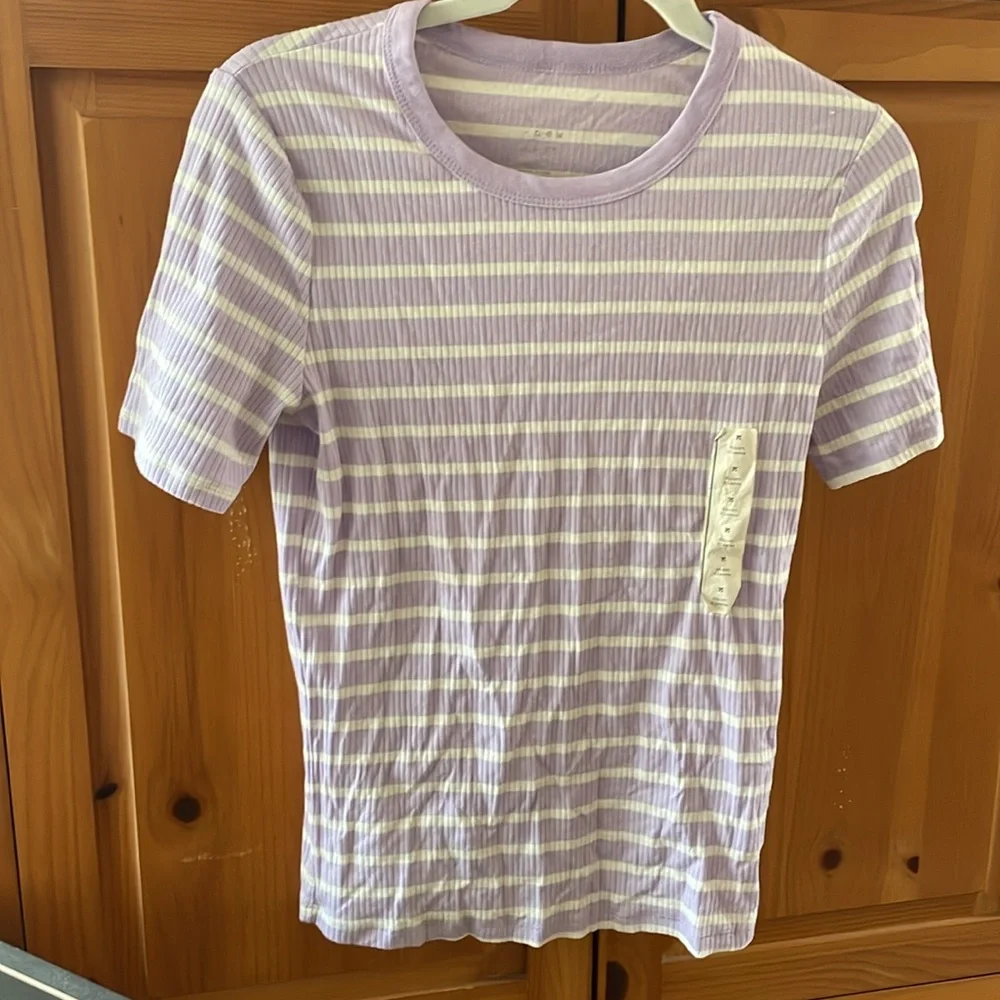 Striped Purple Tee 💜🤍 - Picture 5 of 13